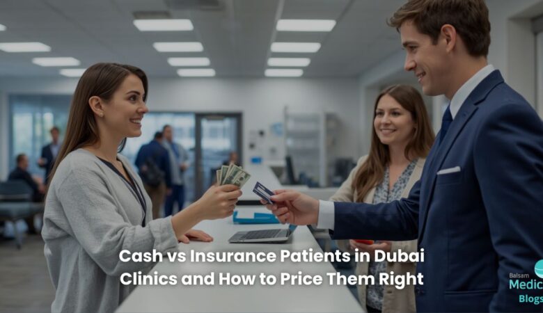 Patient handing the clinic cash and the staff member is holding an insurance card