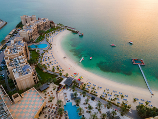 marjan island in ras al khaimah emirate in the uae aerial view