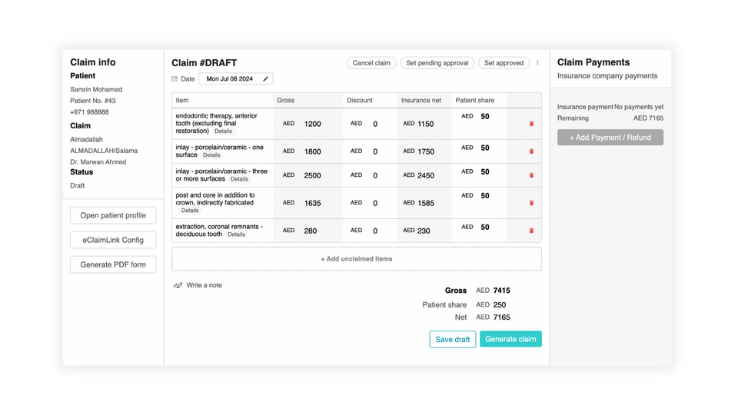 Comprehensive claim management in Balsam Medico - eClaimLink integration