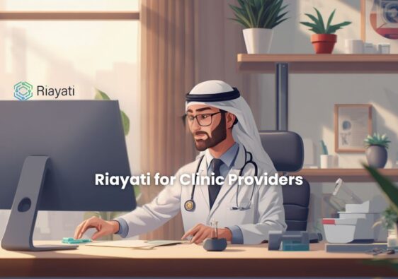 A UAE clinic provider looking at a modern EMR dashboard