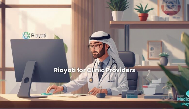 A UAE clinic provider looking at a modern EMR dashboard
