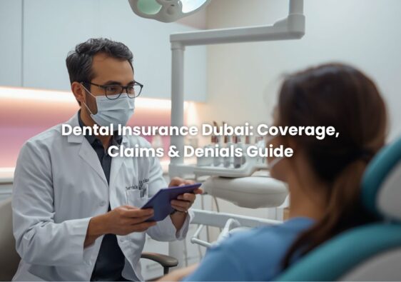 Dentist explaining insurance coverage to a patient in a modern Dubai dental clinic