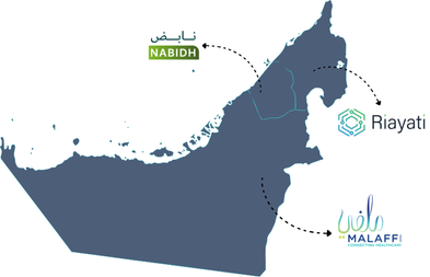 The three HIEs in the UAE (NABIDH, Malaffi, Riayati)