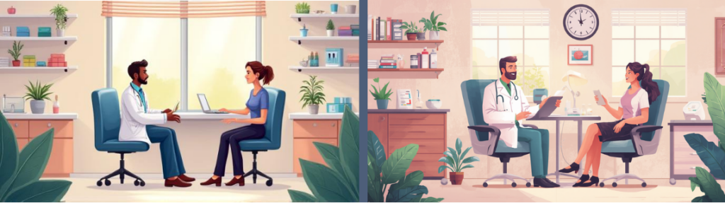 2 clinics are on different demo sessions