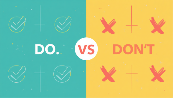 "Do vs. Don't" split graphic