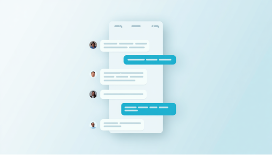 De-escalation script mockup — a simple chat-bubble graphic showing the front-desk script exchange, styled like a WhatsApp/SMS conversation