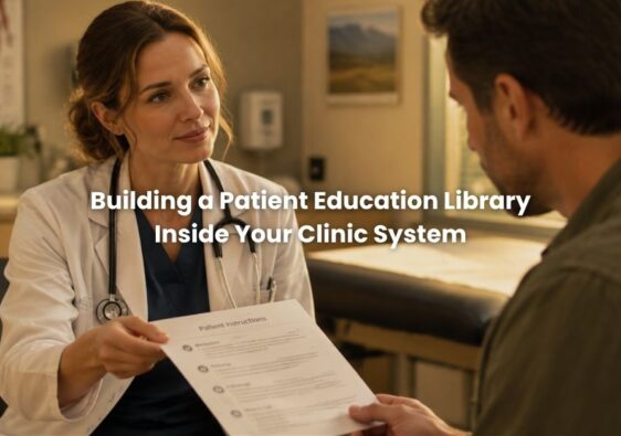Doctor handing patient an aftercare sheet