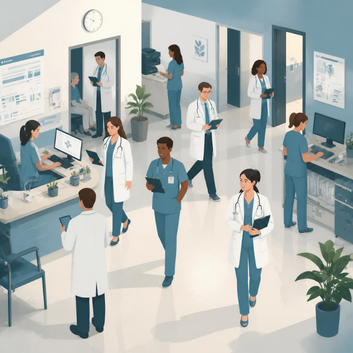 clinic staff roaming around the clinic